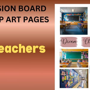 Vision Board Printables, Vision Board kit, Vision board planner, kdp template, kdp interior, printable art, digital downloads, teacher