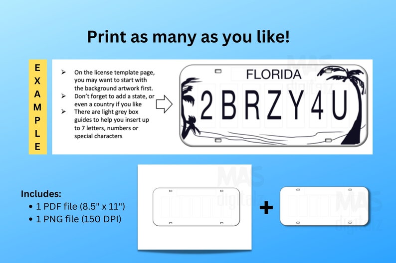 Traveling, KDP Interior Template, Blank License Plate Creator, Digital Download, Digital Print ...
