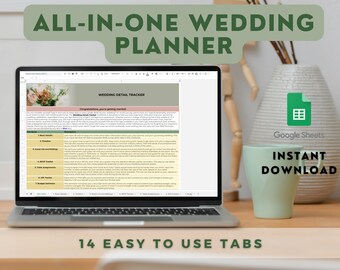 All-In-One Digital Wedding Planner | Google Sheets Spreadsheet Template | Instant Download