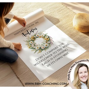 Citazione ispiratrice sull'autismo, poster con fiori di campo, decorazione murale sulla neurodiversità, decorazione per ufficio del terapeuta, poster su carta opaca premium