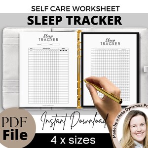 Afdrukbaar slaaptracker, maandelijks slaaplogboek, slaapdagboek, slaapurentracker, slaapgrafiek, trackersjabloon, A5, A4, A3 en Amerikaans formaat