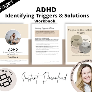 ADHD Strategies Workbook for Therapy Tools for ADHD Identifying Triggers in Procrastination Solutions Workbook for Time Management for ADHD