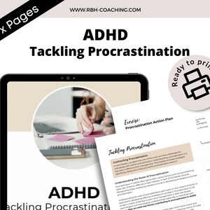ADHD with Procrastination Strategies Workbook for Therapy Tools for ADHD and Procrastination Action Plan for ADHD Self Care
