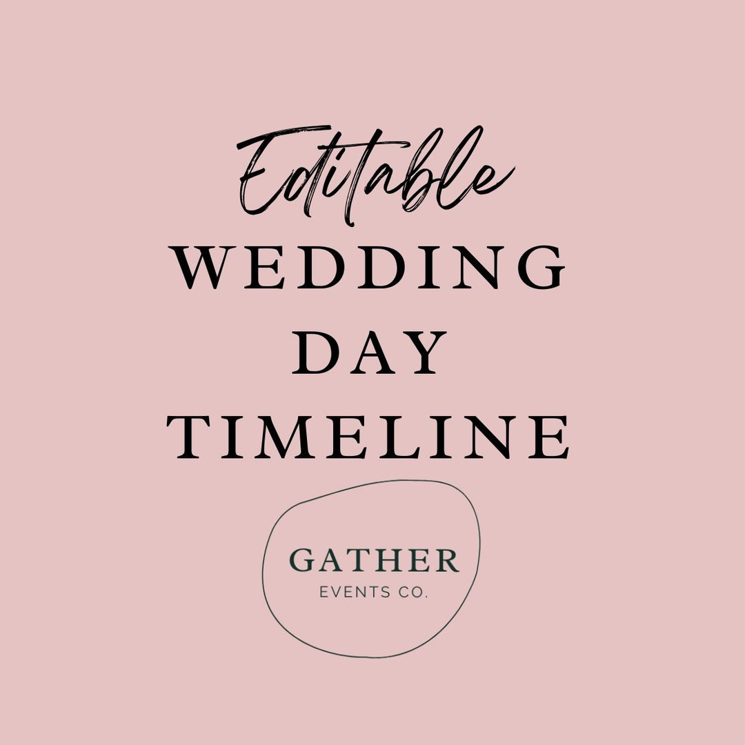 Editable Wedding Timeline Template Etsy