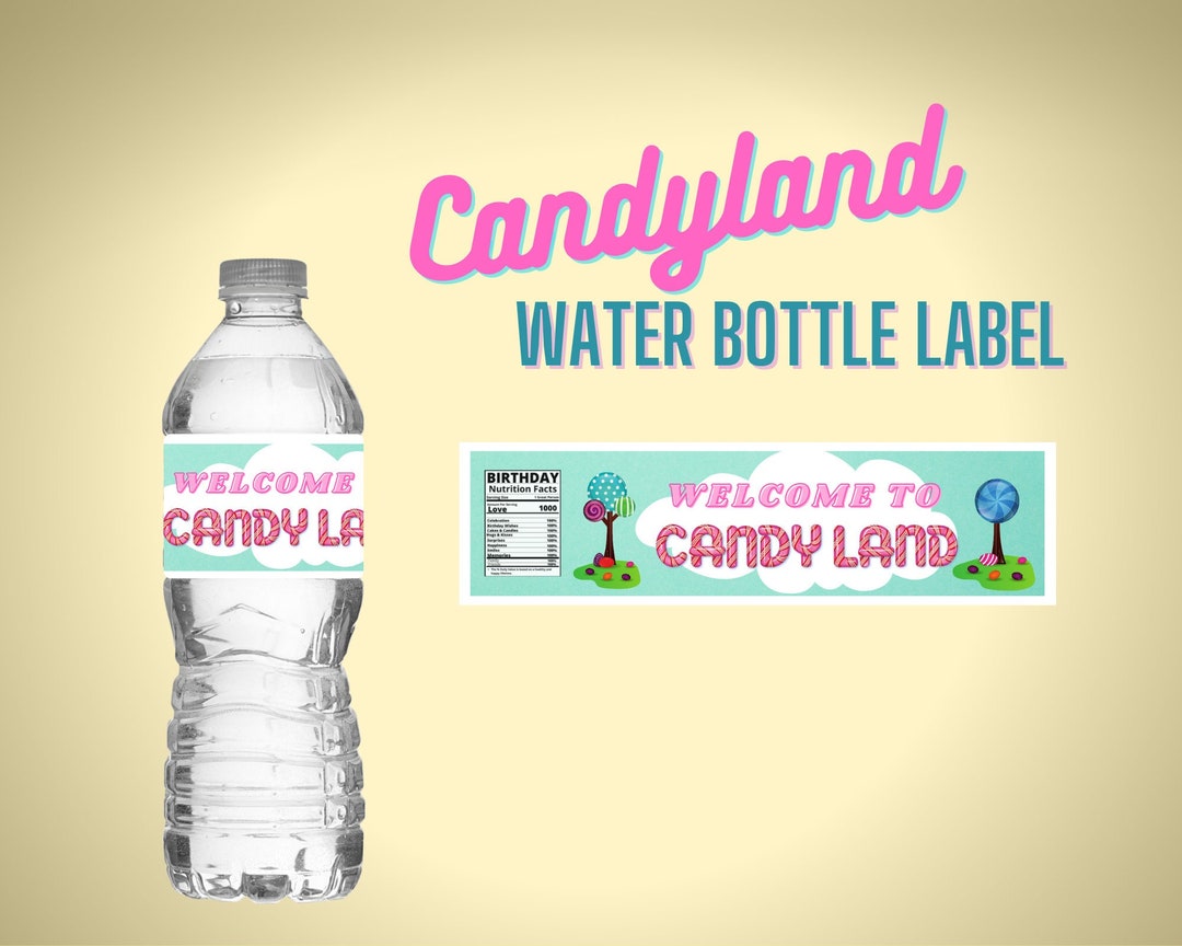 Candyland Theme Water Bottle Label Etsy