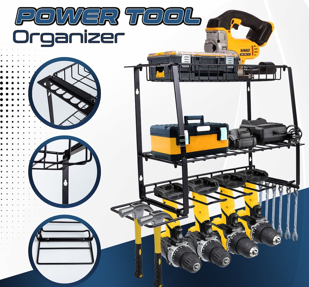 Power Tool Organizer Wall Mount Tool Organizer Tool Holder and Drill