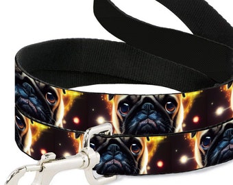 printed dog leash dog Abstract Pug Art Pet Leash - Galaxy Leash - Themed Leash for Dogs colorful leash