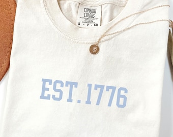 Est 1776 Fourth of July Tee, Patriotic USA Comfort Colors Shirt