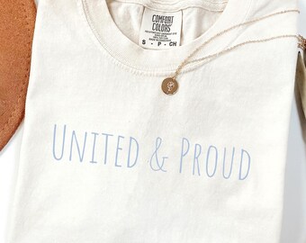 United & Proud Comfort Colors Tee, 4th of July USA Shirt