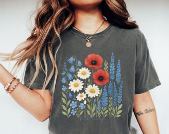 Floral Feminist T-Shirt: Anti Trump Wildflower Design