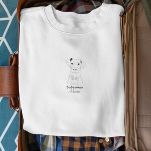 Dog Sweatshirt, Dog Lover Sweatshirt, Simplistic, Minimal, Doberman, Doberman Mama, Hand Drawn Design, Dog Jumper Doberman Sweatshirt