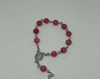 Handmade Gemstone Mini Decade Catholic Rosary