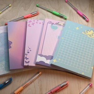 Notepads | Spring | Stationery | Pastel | Moon | Star | 5.5x8.5 | Cloud ...