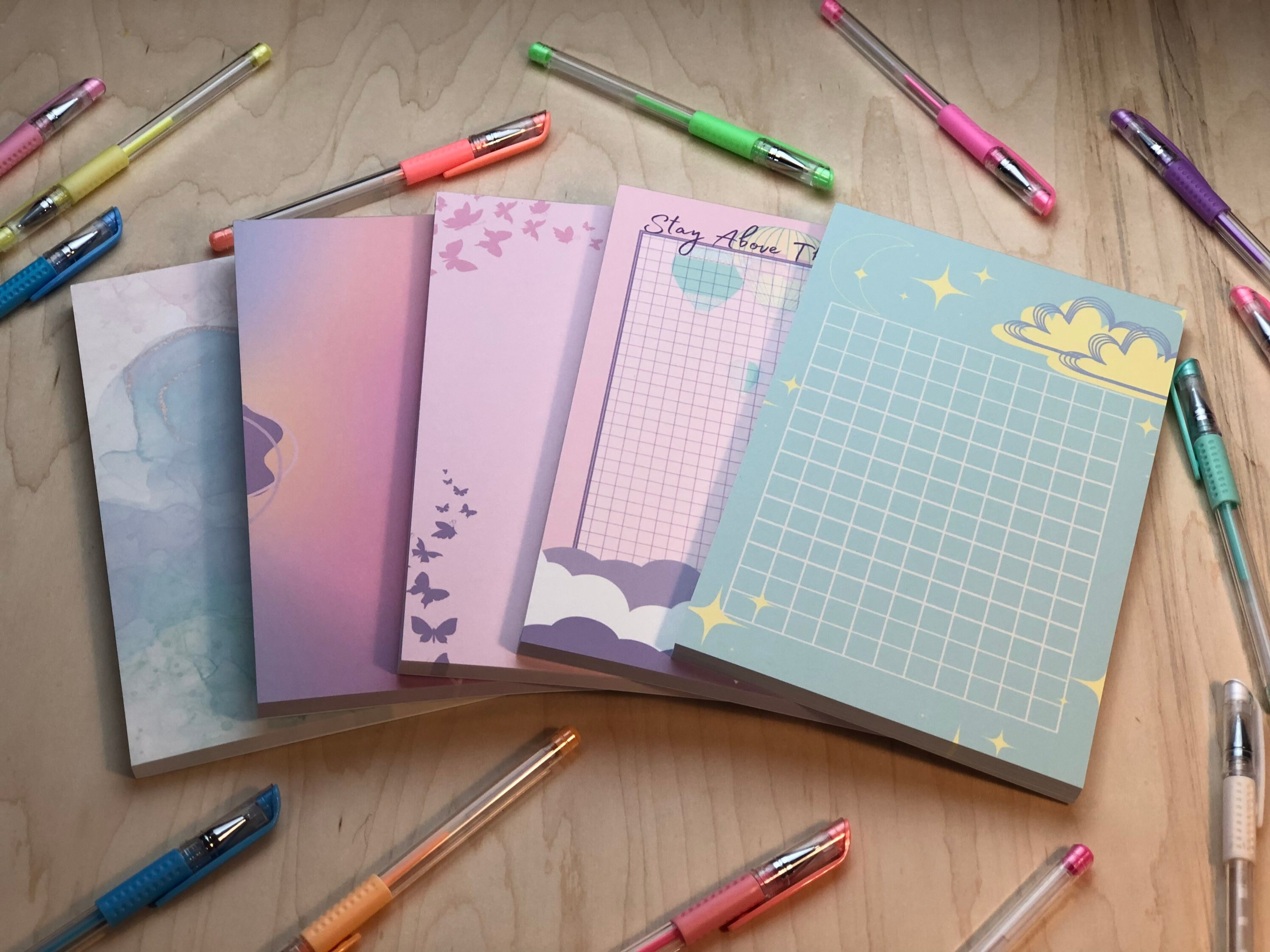 Notepads Tear off Notepad Cute Notepad Butterfly Notepad Pastel Notepad