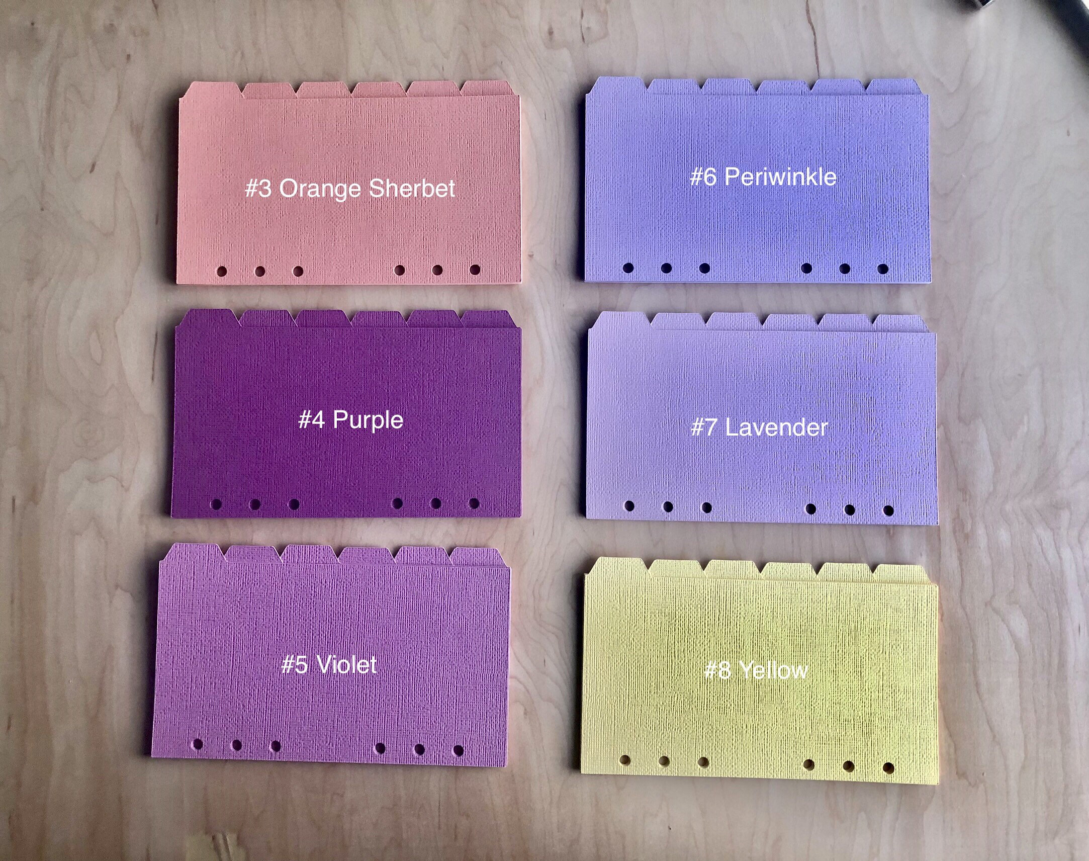 6 Side Tab Divider Set Personal Sophisticated A6 Etsy