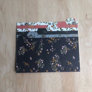 Personal | ( A6 Personal) Tabbed Divider Set | (6 dividers in a pack) | Simple Floral