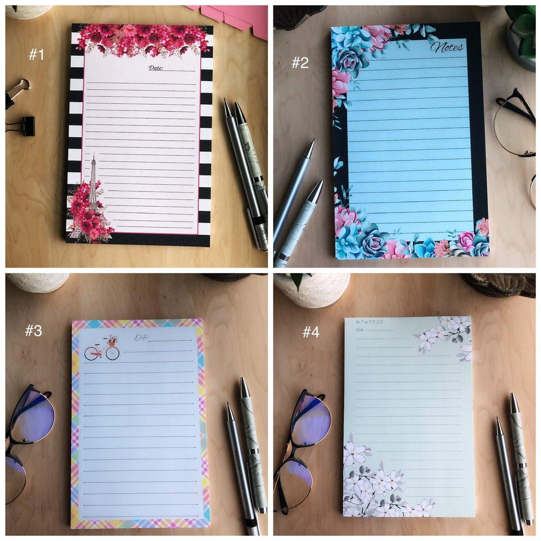 Floral Tear-off Notepad: Spring Stationery, Pastel Office Notes (5.5x8 ...