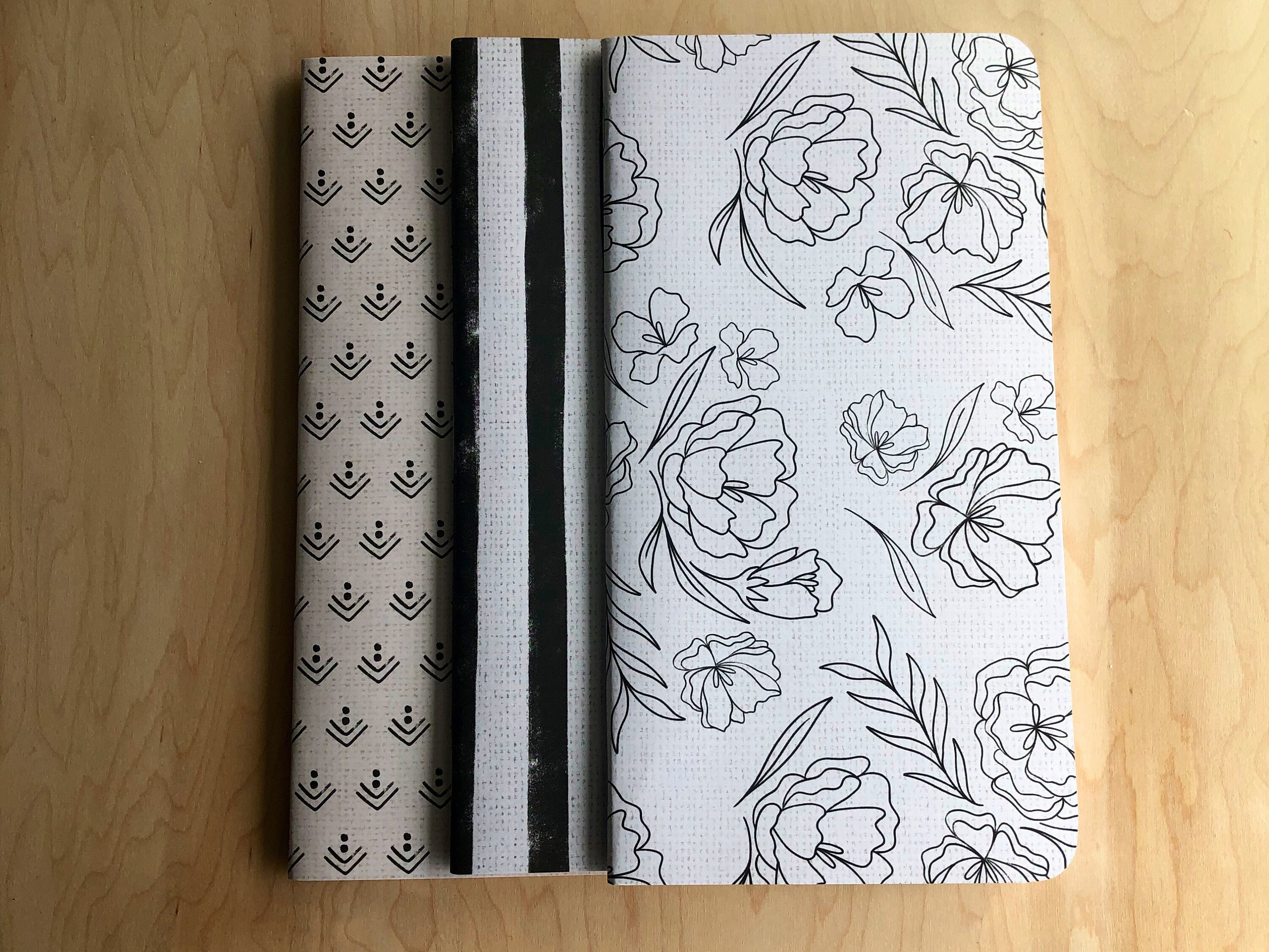 Notebook Ribbon Inserts Floral Travelers Notebook Inserts: Handmade Journal Set - Etsy