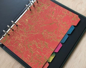 Vibrant A5 Divider Set With a Colorful Foiled Map Design (6 tabbed dividers) | Planner/ Binder Inserts |