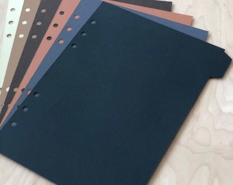 A5 Tabbed Planner Dividers | (6 dividers in a set)| Bold Modern Colors | Neutrals