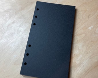 Stunning Noir Planner Paper Insert Refills | Personal Size | 6 Ring | Blank | Black | White | Ivory