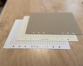 A5 Größe Planer Binder Einlage Papier. Punkt, Quadrat Gitter, Liniert oder Blank | 32# Papier | 120 g/m² | Weiß Ivory/ Creme, Kraft Braun 80#