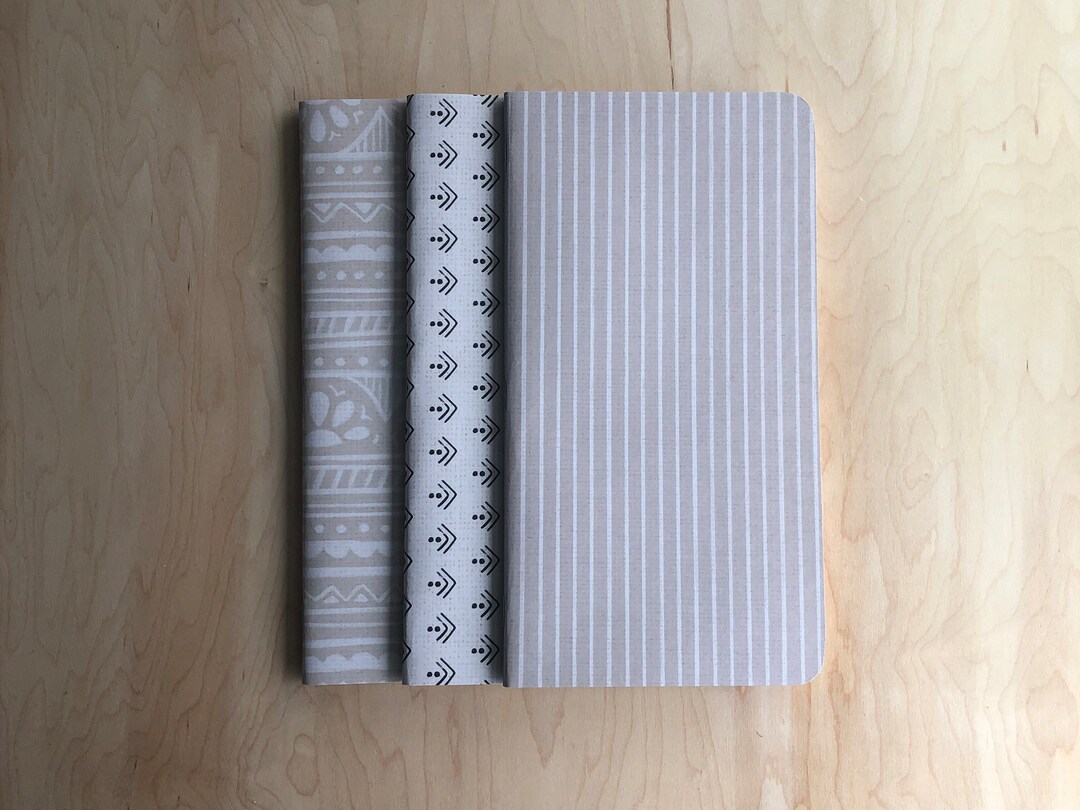 Handmade Travelers Notebook Inserts: Neutral Patterned Journals - Etsy