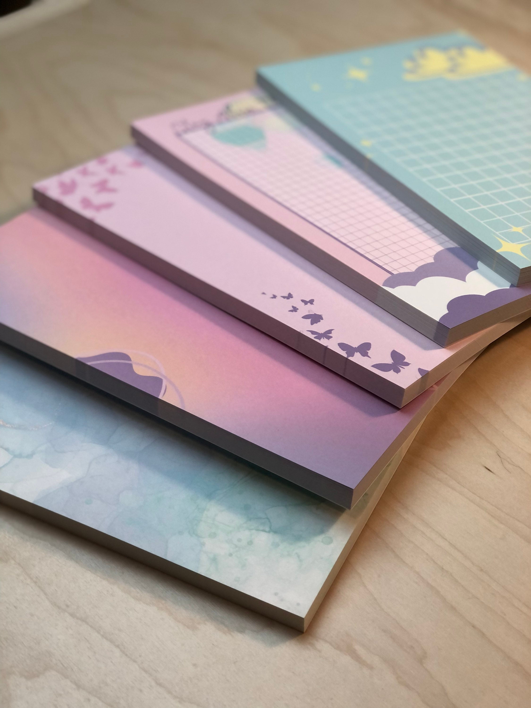 Notepads Tear off Notepad Cute Notepad Butterfly Notepad Pastel Notepad