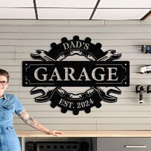 Personalisiertes Garagenschild: Benutzerdefinierte Metallwandkunst, Manneshöhlendekor