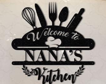 Personalized Kitchen Sign: Nana's Kitchen Metal Wall Decor