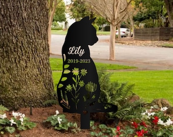 Custom Cat Memorial Garden Stake: Metal Pet Remembrance Sign