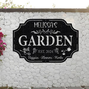 Custom Metal Garden Decor,Garden Wall Art,Garden Metal Sign,Personalized Gardener Name Sign,Metal Yard Decor,Gardening Gifts,Housewarming