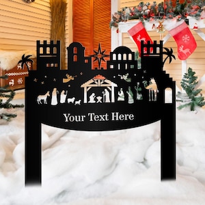 Metal Nativity Yard Stake: Christian Christmas Outdoor Decor