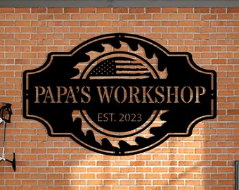 Custom workshopbord Amerikaanse vlag: gepersonaliseerd metalen garagedecor