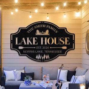 Lakehouse Sign,Personalized Custom Metal Sign,Lakehouse Gift,Lakehouse Decor,Custom Family Name Sign,Outdoor Metal Sign,Christmas Gift