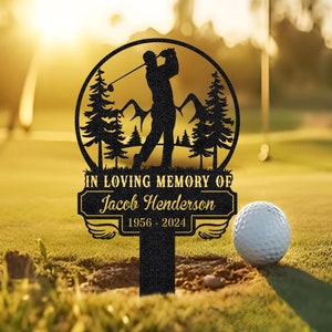 Personalized Golfer Memorial Stake Outdoor Decor,Golfer Name Sign,Golfer Loss,Sympathy Sign,Grave Marker,Remembrance Stake,Golf Lover Gift