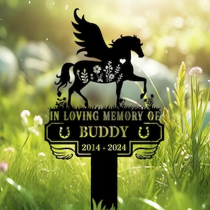 Personalized Horse Memorial Stake: Custom Pet Garden Grave Marker