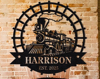 Custom Train Metal Sign Wall Art,Railroad Wall Decor,Railroad Sign,Man Cave Decor,Train Driver Gift Housewarming Gift,Christmas gift for Dad
