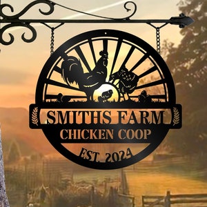 Customized Chicken Farm Metal Sign Chicken Coop Sign Personalized Chicken Farm Sign Farm Coop Sign Family Name Chicken Coop Sign Mothers Day