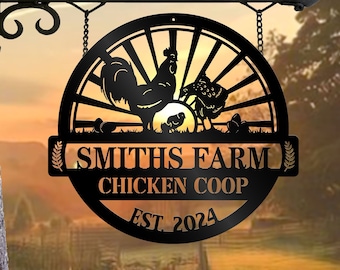 Customized Chicken Farm Metal Sign Chicken Coop Sign Personalized Chicken Farm Sign Farm Coop Sign Family Name Chicken Coop Sign Mothers Day