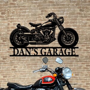 Personalized Motorcycle Metal Sign: Custom Garage Art, Biker Gift