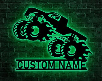 Custom Monster Truck Sign,Personalized Monster Truck Metal,Off-Road Truck Metal,Decor for Boy,Truck lover gift,Gift for son,Christmas Gift