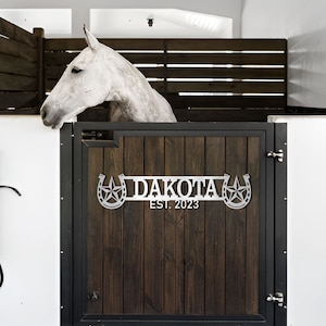 Personalized Horse Stall Name Signs,Horse Barn Door Sign,Horse Farm Sign Outdoor,Door Hanger,Horse Name Plate,Wall Decor,Housewarming Gift image 1