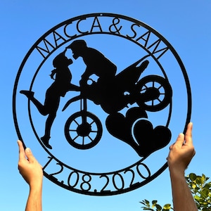 Personalize Wedding Gift Motorcycle,Biker Couple Gift,Metal Wall Art,Custom Motorcycle Sign Gift for Boyfriend,Wedding gift,Anniversary Gift