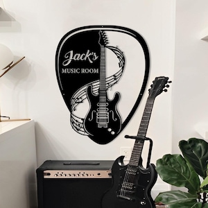 Personalized Guitar Room Metal Wall Art: Custom Music Decor