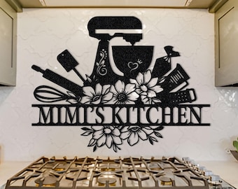 Custom Metal Kitchen Sign: Personalized Wall Art Decor