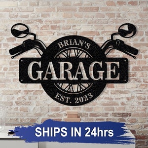 Personalisierte Motorrad Garage Metall Schild - Custom Biker Garage Kunst