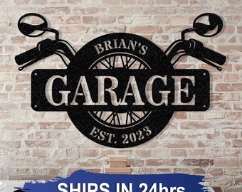 Personalisierte Motorrad Garage Metall Schild - Custom Biker Garage Kunst