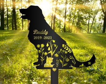 Personalized Dog Memorial Stake, Metal Stake, Labrador Retriever Sign, Sympathy Sign, Pet Grave Marker, Remembrance Stake, Dog Garden Sign