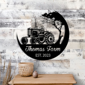 Tractor Name Metal Sign,Family Name Sign,Personalized Metal Sign,Antique Tractor,Farmhouse Decor,Farmer Gifts,Husband Gift,Dad Gift